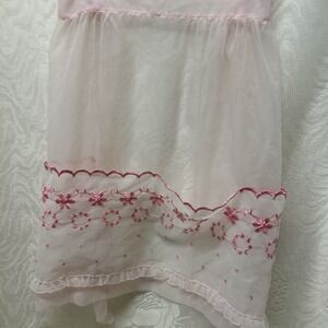 Vintage Sheer Pink Mid-Century Apron‎  1950s Apparel Housewife Costume Grandma